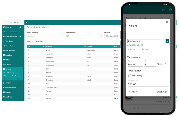 On the Go inventory management